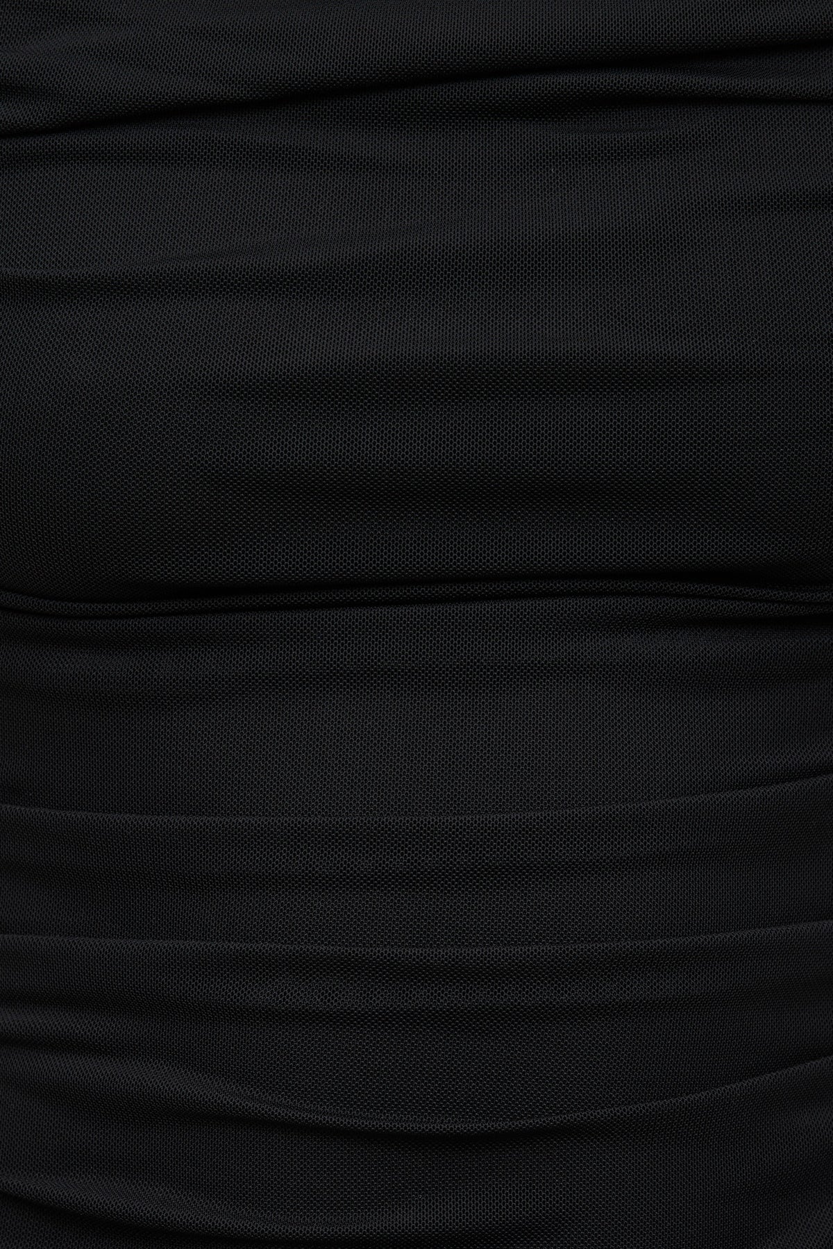 Dynamite Ruched Mesh Tank Top Black