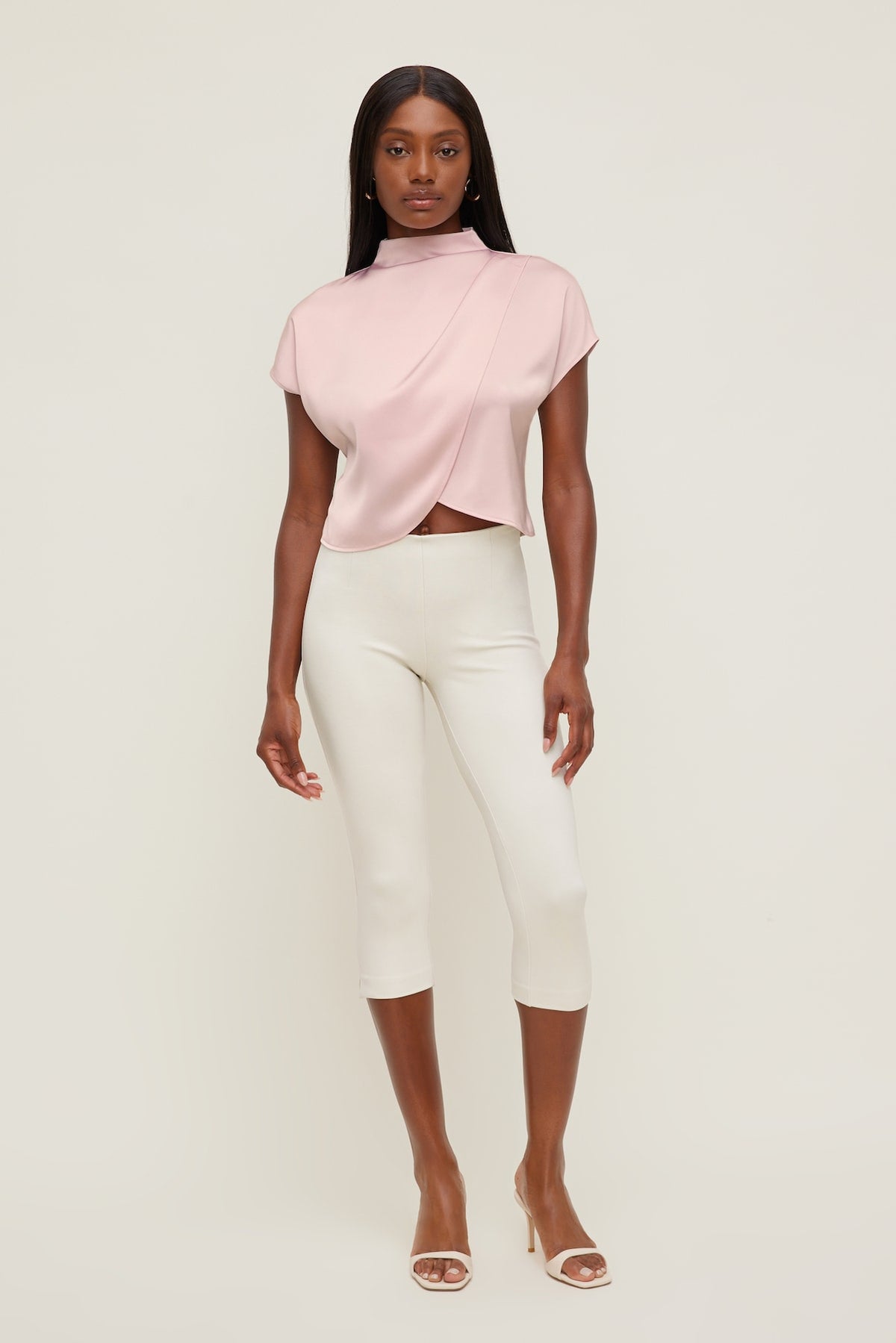 Dynamite Ella Layered Satin Blouse Pink