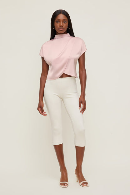 Dynamite Ella Layered Satin Blouse Pink