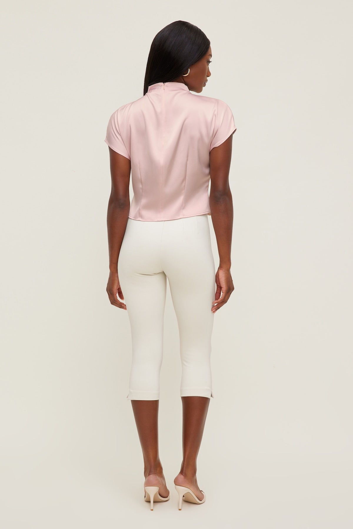 Dynamite Ella Layered Satin Blouse Pink