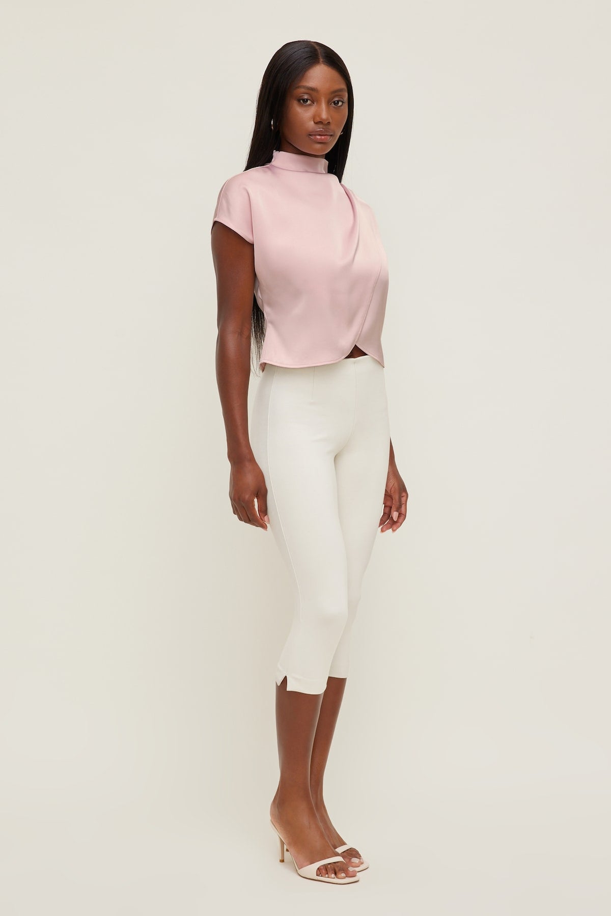 Dynamite Ella Layered Satin Blouse Pink