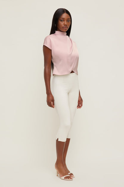 Dynamite Ella Layered Satin Blouse Pink