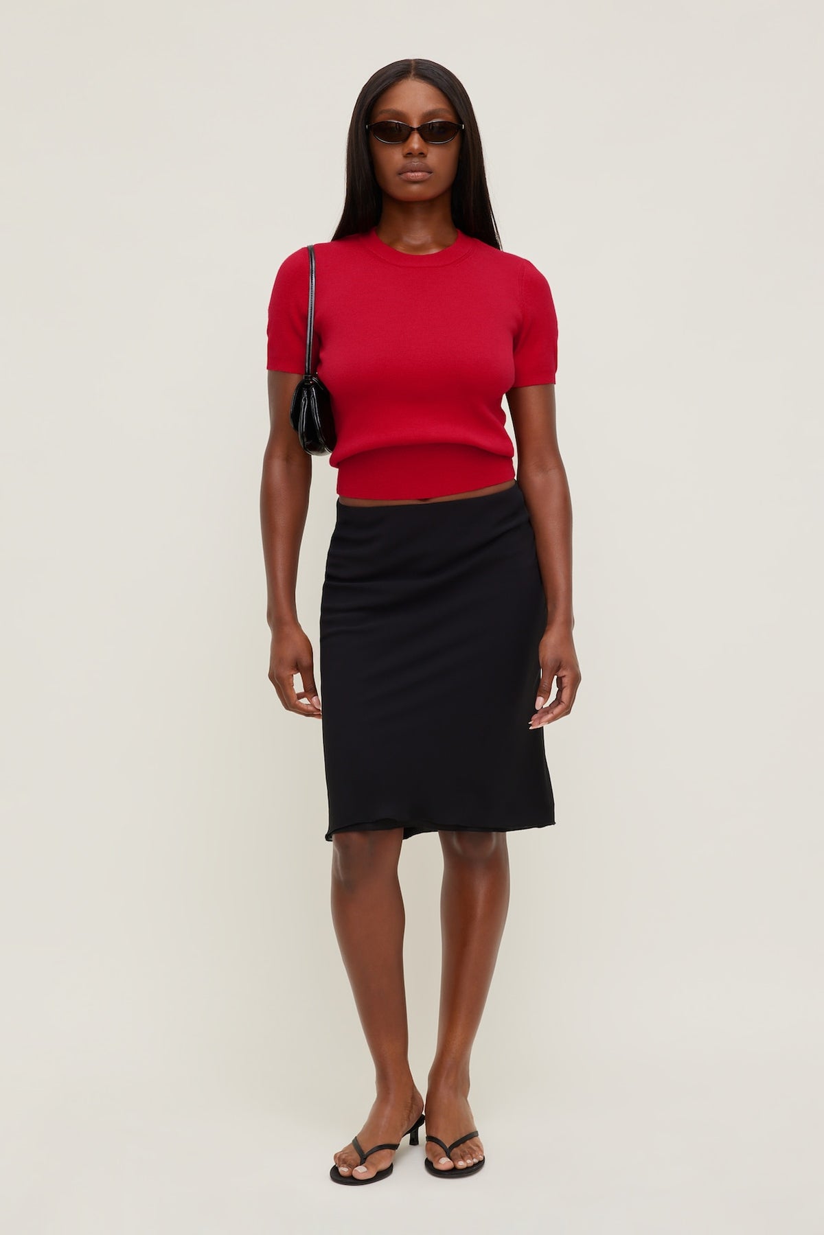 Dynamite Clara Short Sleeve Sweater Red
