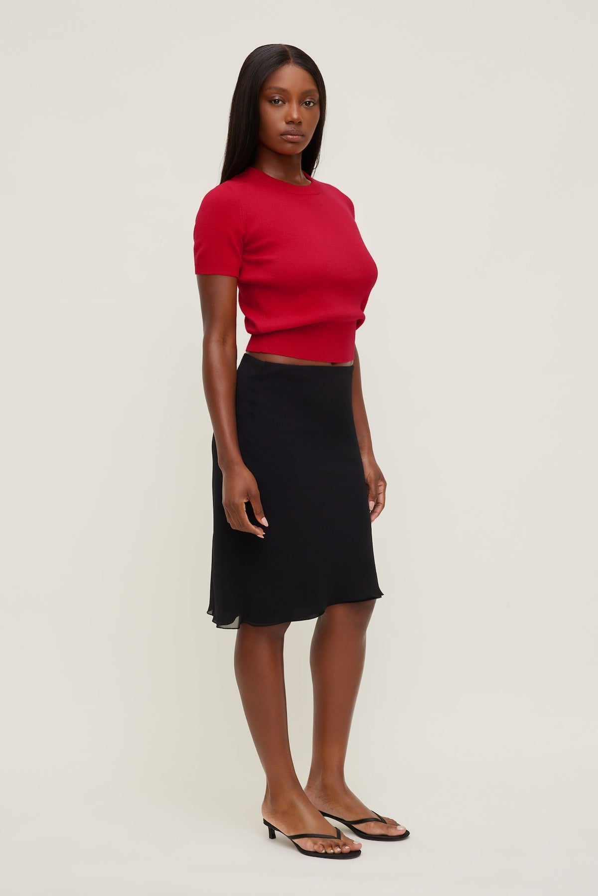 Dynamite Clara Short Sleeve Sweater Red