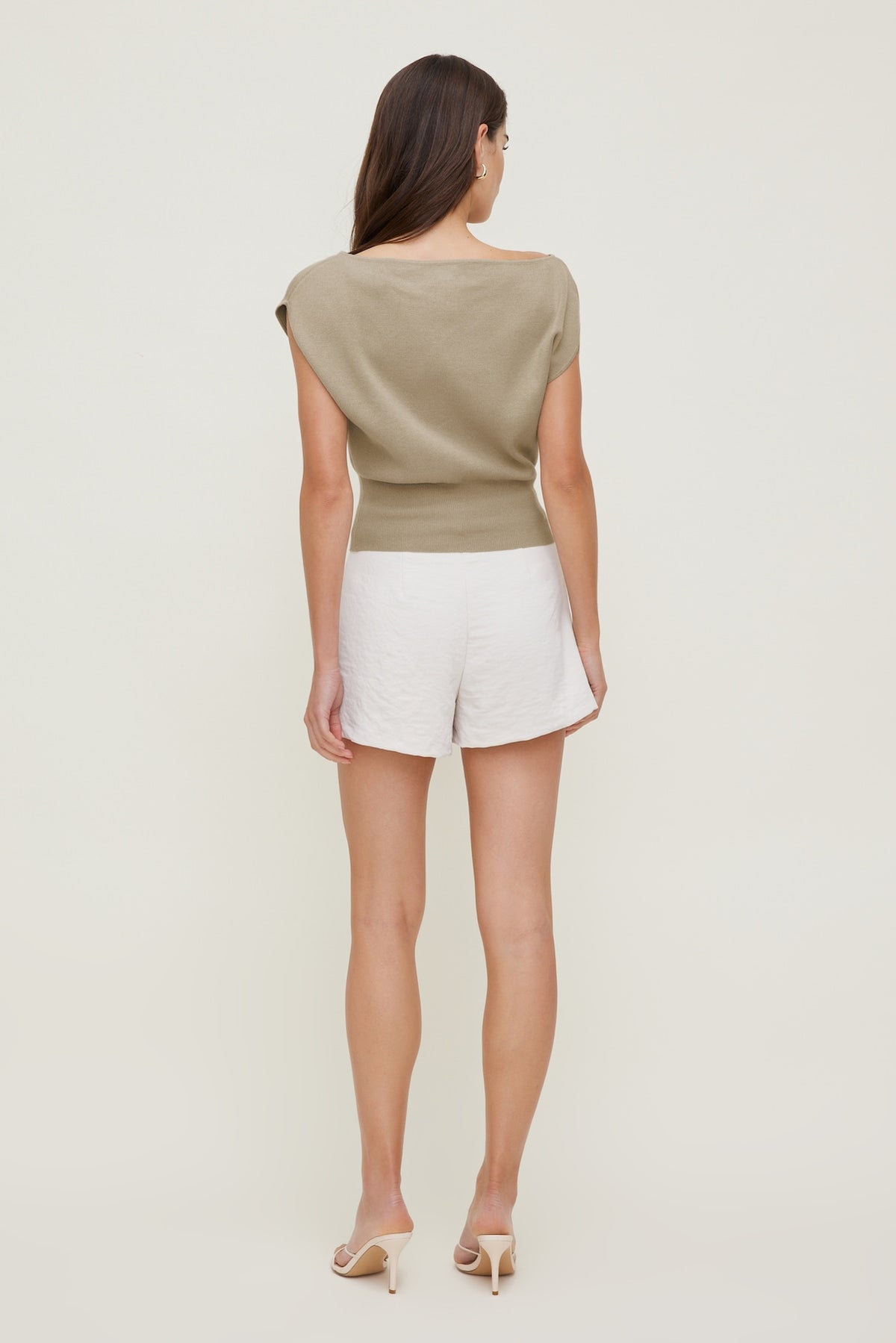 Dynamite Aria Boat Neck Sweater  Beige