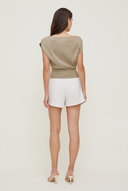 Dynamite Aria Boat Neck Sweater  Beige