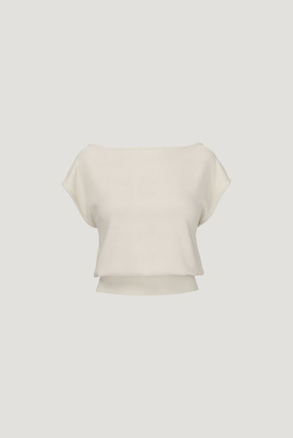 Dynamite Aria Boat Neck Sweater  Beige