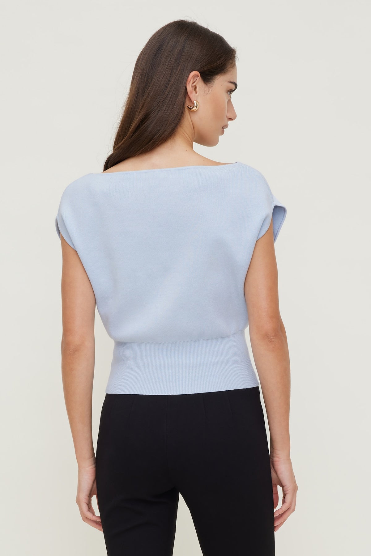 Dynamite Aria Boat Neck Sweater  Blue