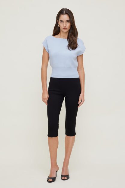 Dynamite Aria Boat Neck Sweater  Blue