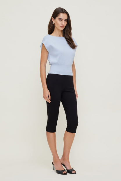 Dynamite Aria Boat Neck Sweater  Blue