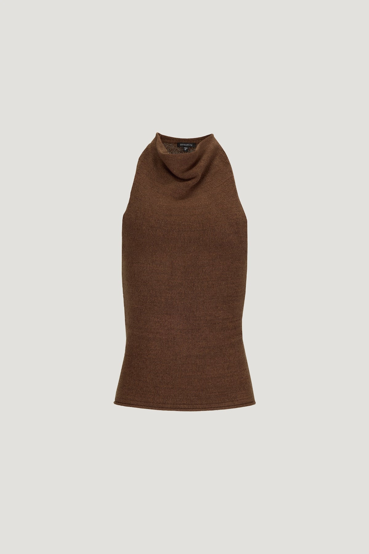 Dynamite Mock Neck Sweater Tank Top Brown