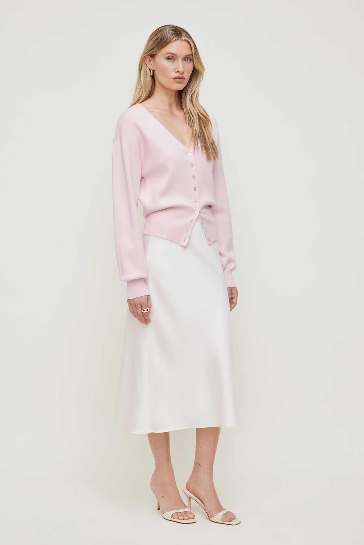 Dynamite V Neck Cardigan Pink
