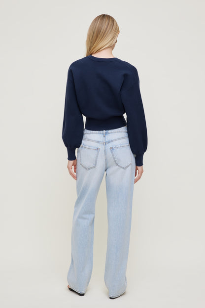 Dynamite Balloon Sleeve Cardigan Blue