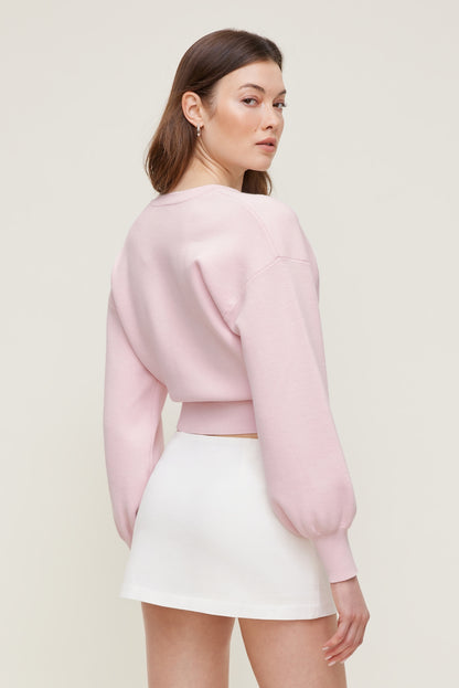 Dynamite Balloon Sleeve Cardigan Pink