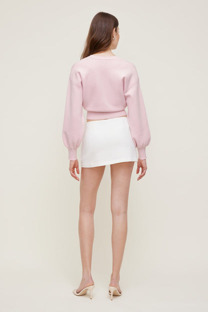 Dynamite Balloon Sleeve Cardigan Pink