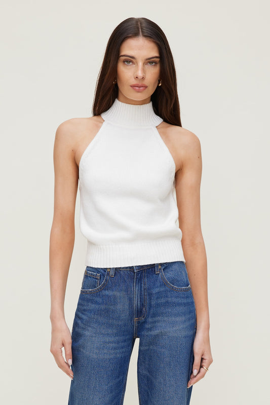 Dynamite Turtleneck Sweater Tank Top White