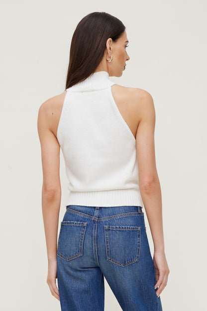Dynamite Turtleneck Sweater Tank Top White