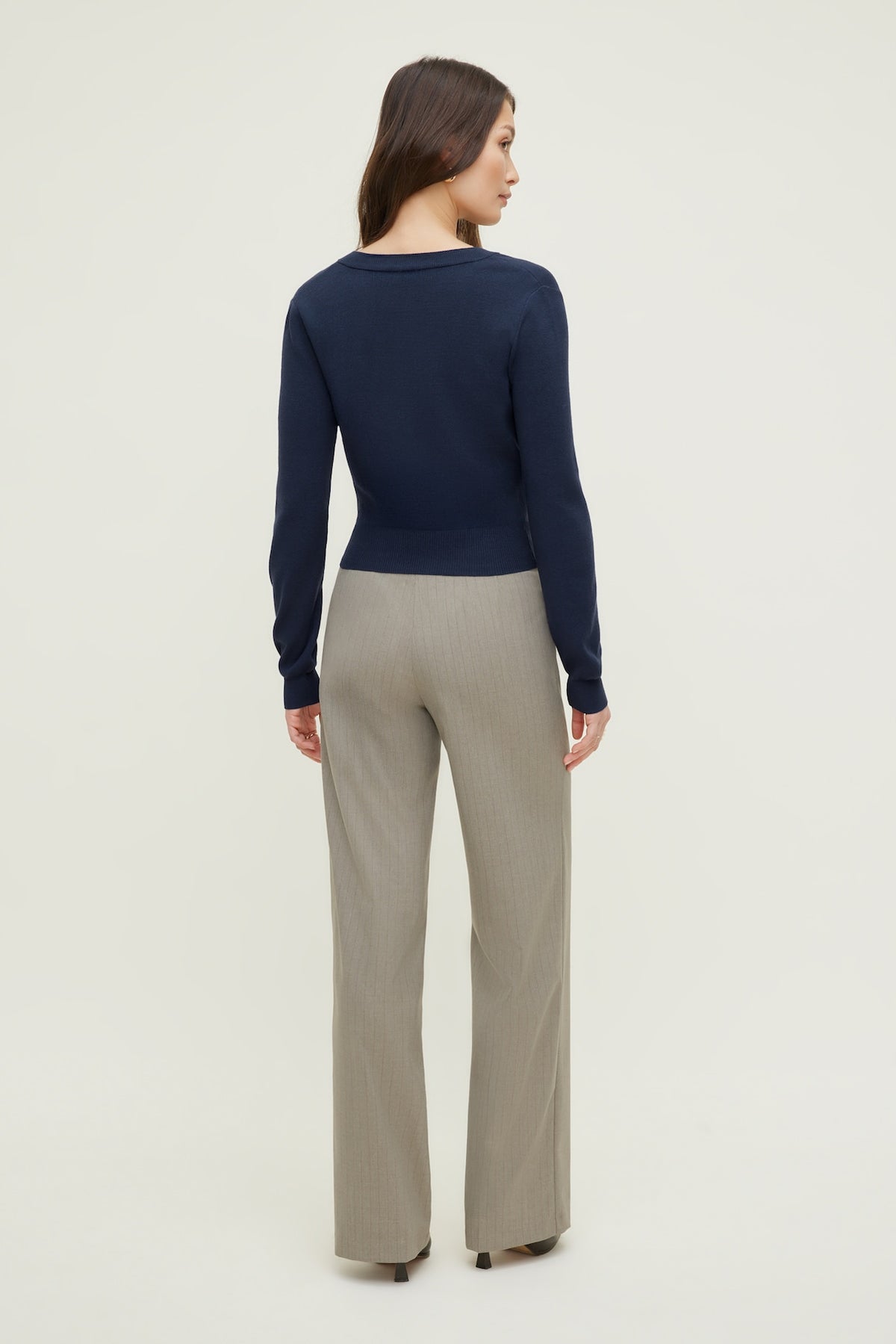 Dynamite Rebecca Crewneck Cardigan Blue