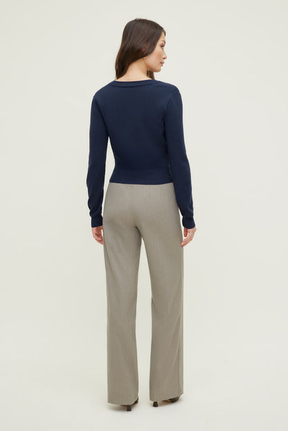 Dynamite Rebecca Crewneck Cardigan Blue