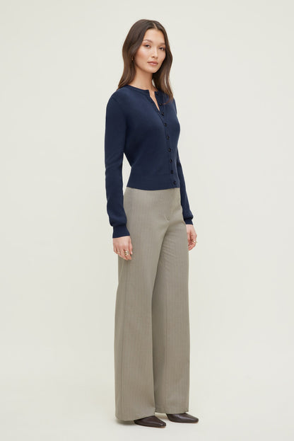 Dynamite Rebecca Crewneck Cardigan Blue