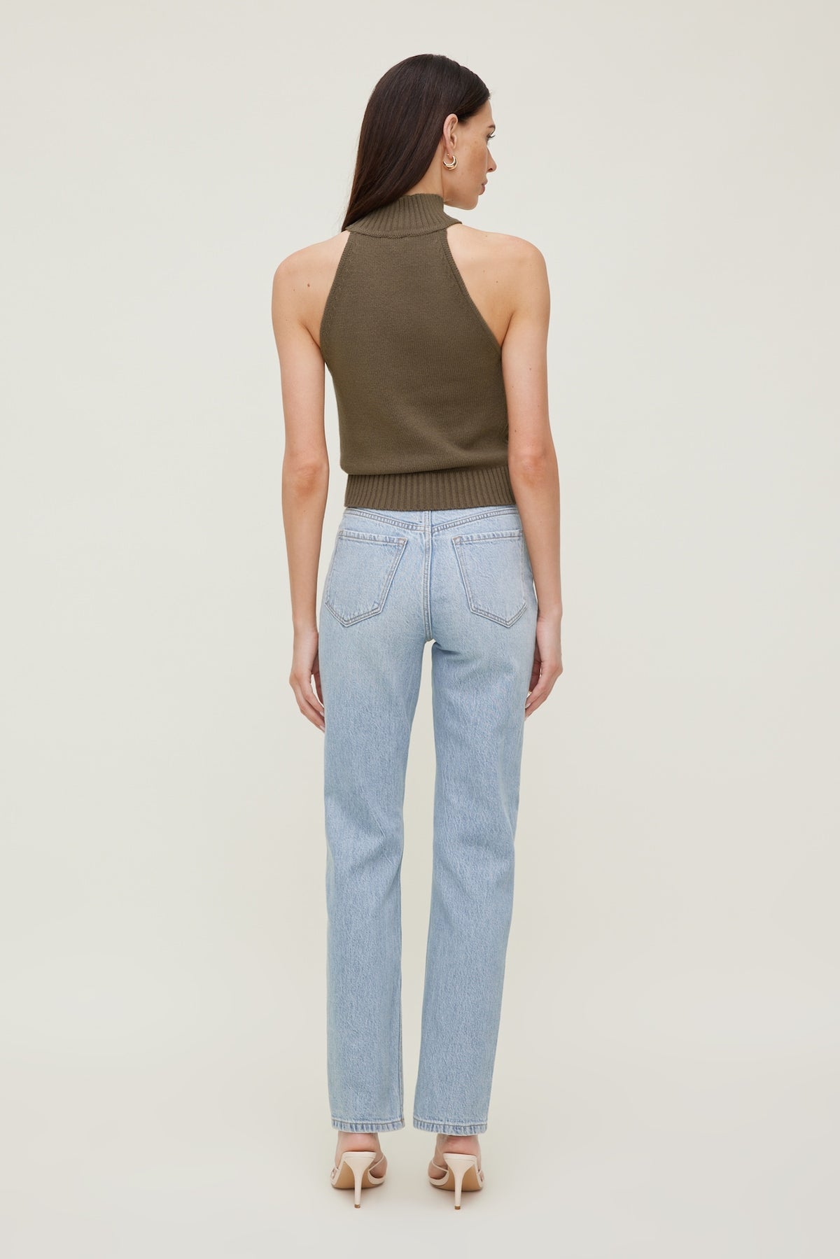 Dynamite Turtleneck Sweater Tank Top Brown