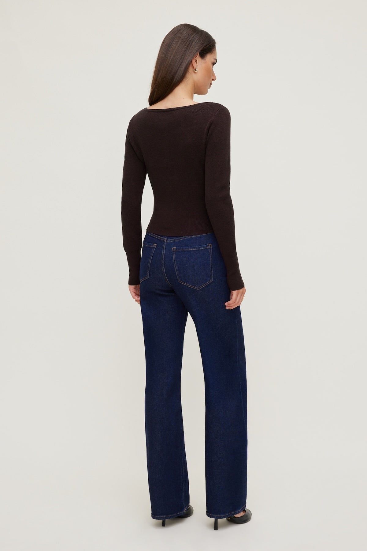 Dynamite Sara Ribbed Cinch Hem Cardigan Purple