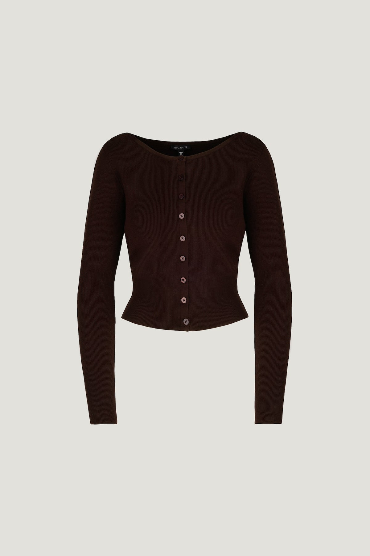Dynamite Sara Ribbed Cinch Hem Cardigan Purple