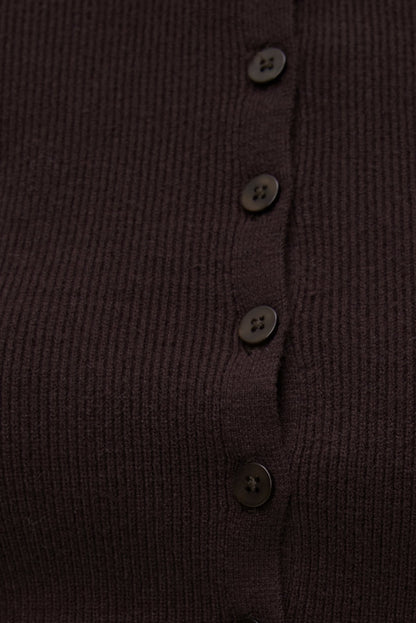 Dynamite Sara Ribbed Cinch Hem Cardigan Purple