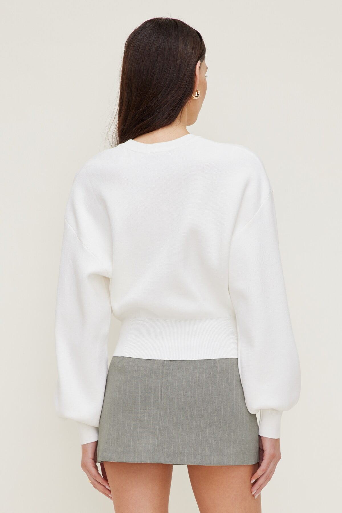 Dynamite Bea Crewneck Sweater White