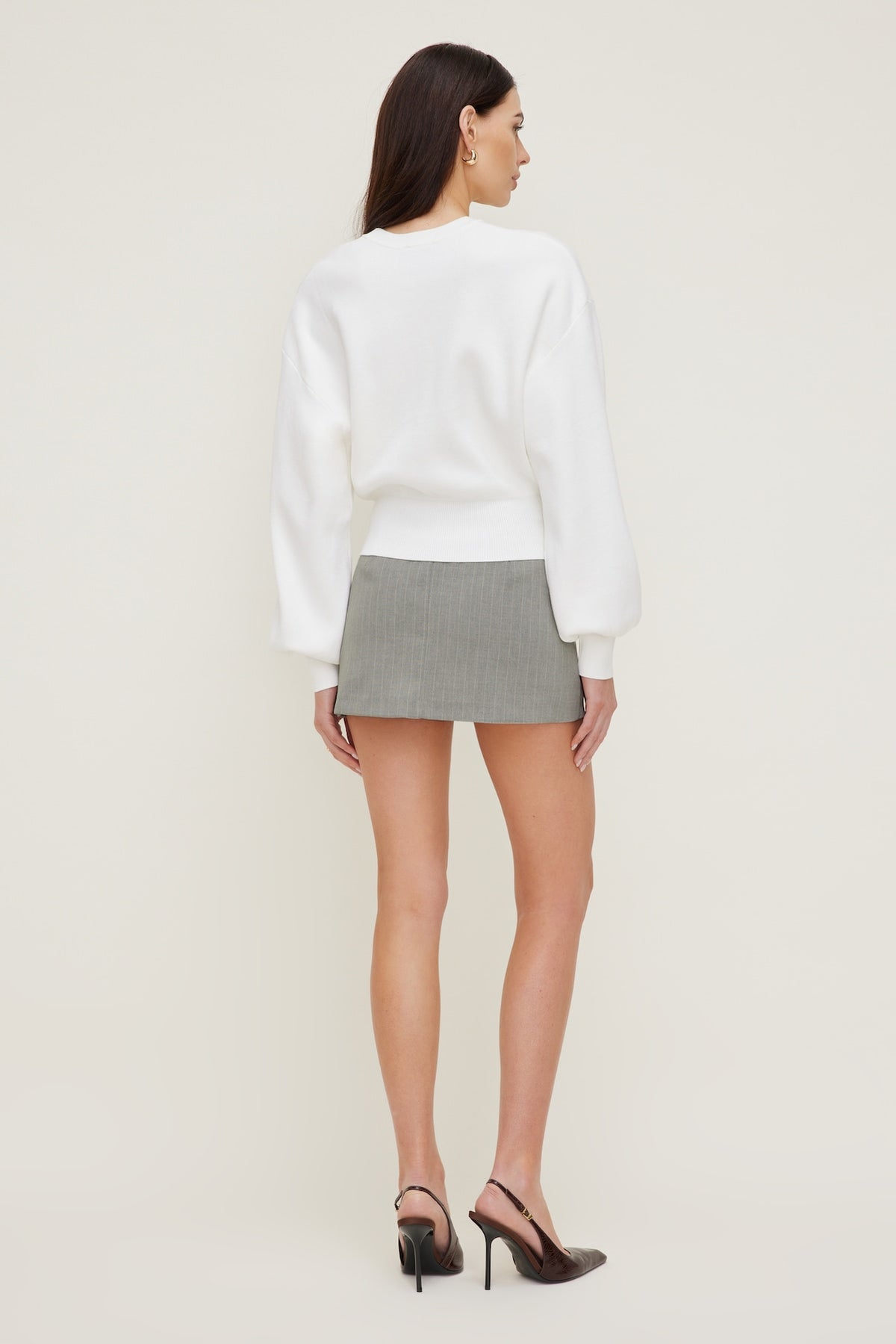 Dynamite Bea Crewneck Sweater White