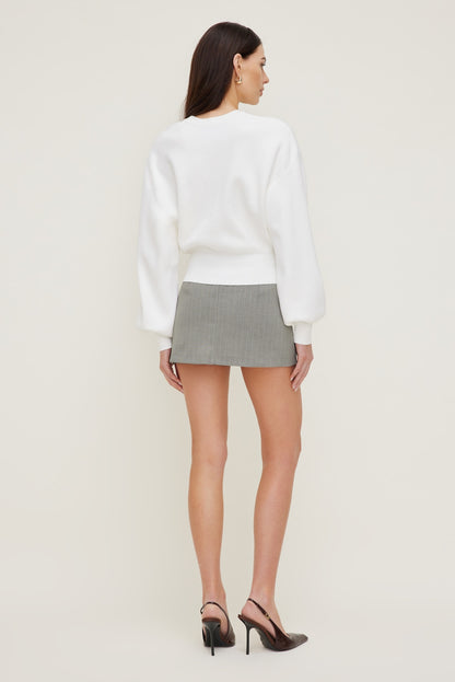 Dynamite Bea Crewneck Sweater White