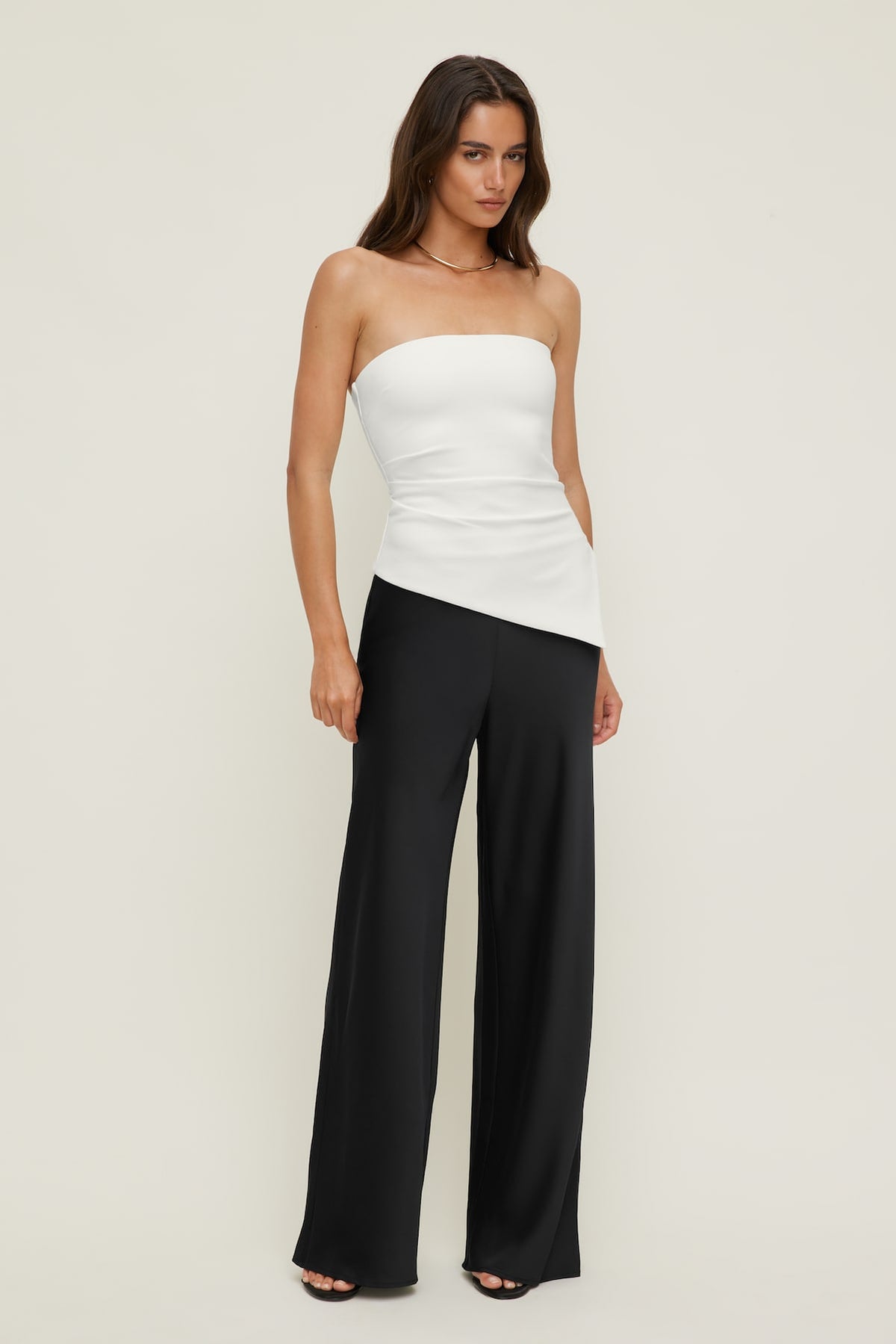 Dynamite Izzy Wide Leg Satin Pants BLACK