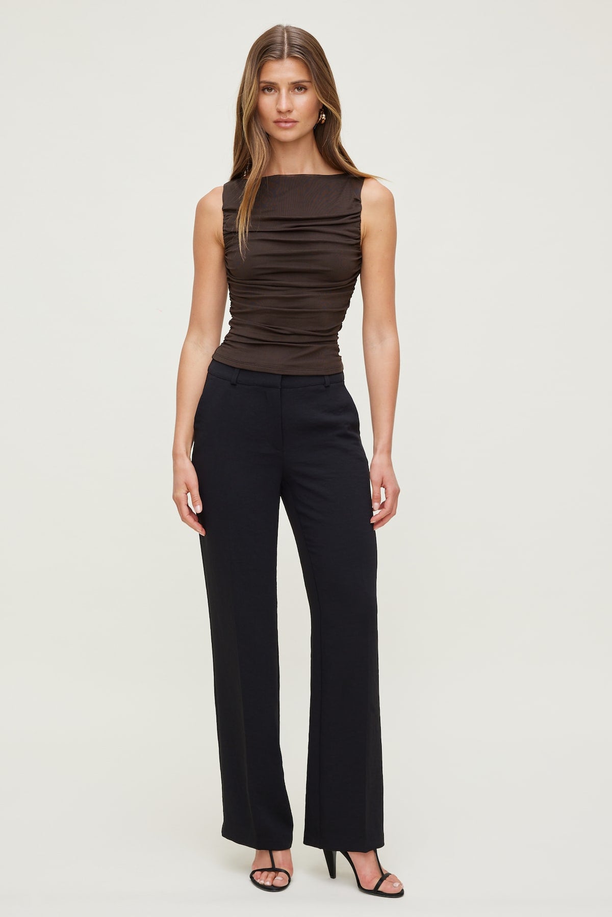 Dynamite Camelia Airflow Clean Straight Leg Pants Black