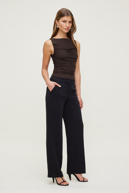 Dynamite Camelia Airflow Clean Straight Leg Pants Black