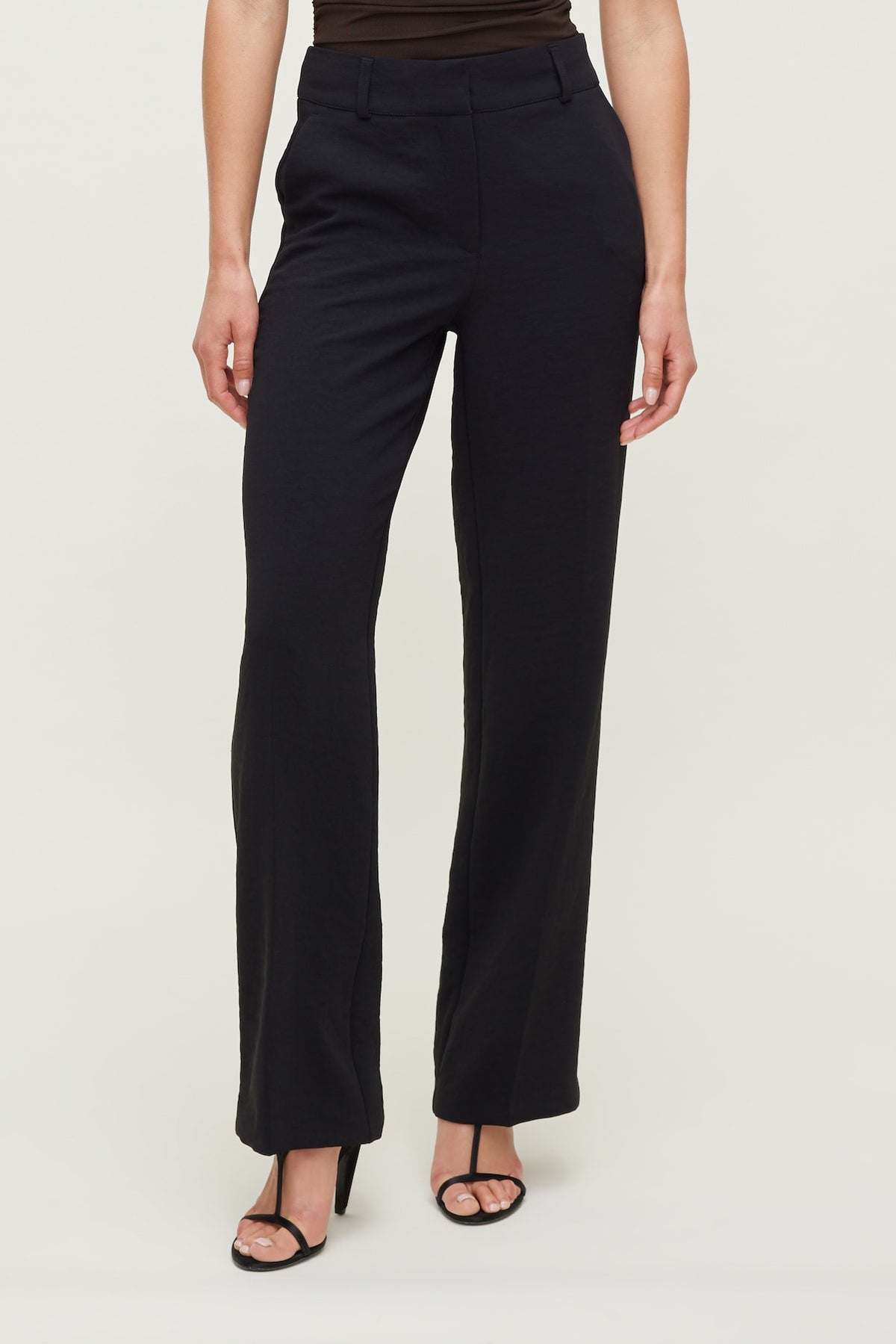 Dynamite Camelia Airflow Clean Straight Leg Pants Black