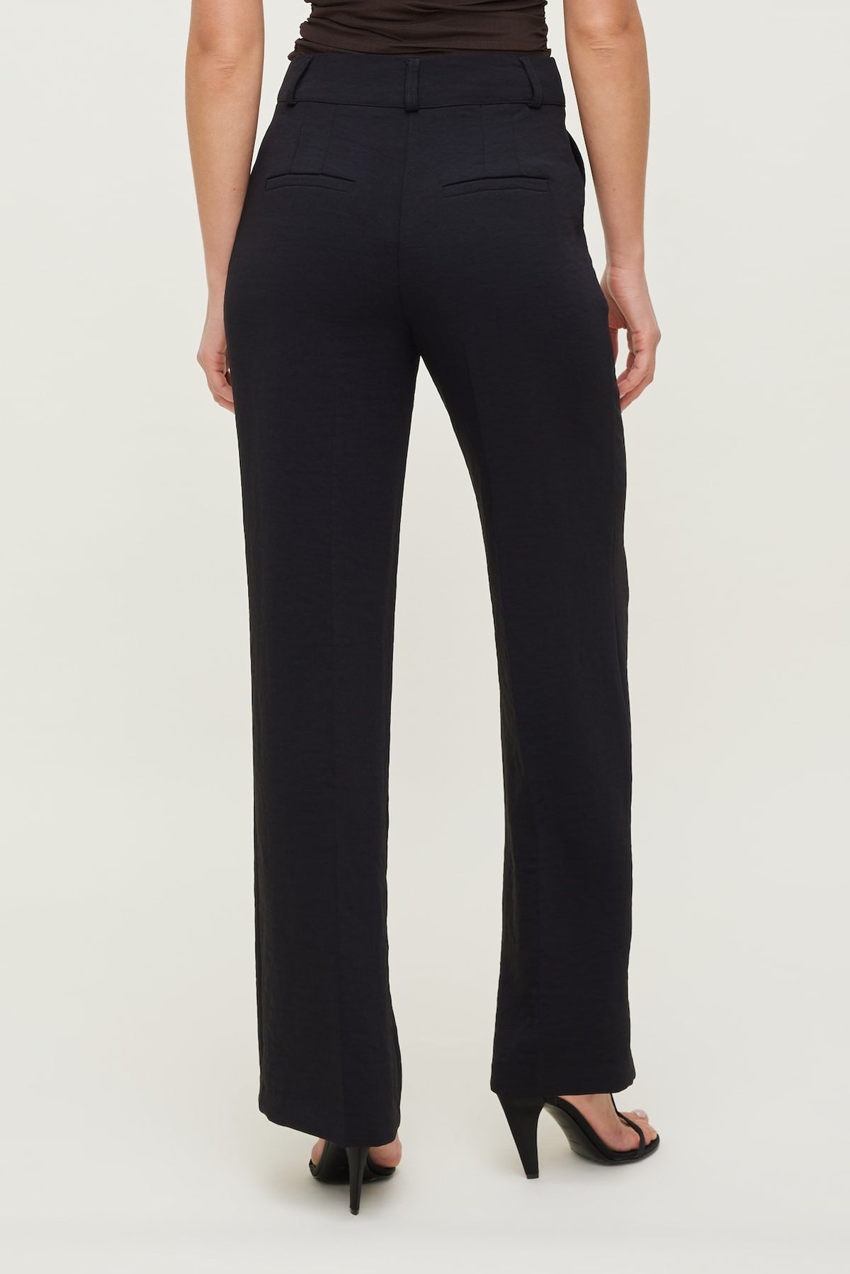 Dynamite Camelia Airflow Clean Straight Leg Pants Black