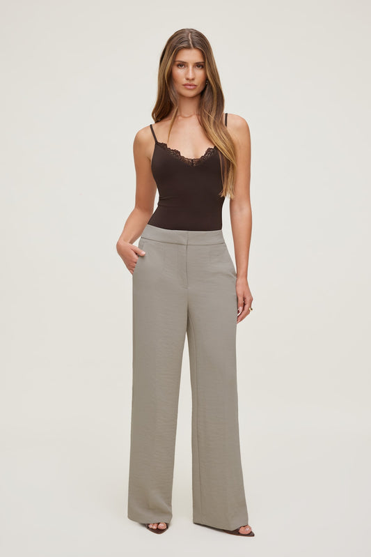 Dynamite Yasmin Airflow Straight Leg Pants Beige