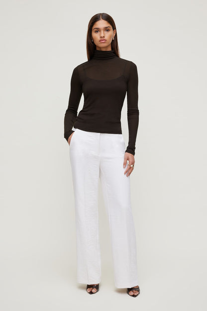 Dynamite Yasmin Airflow Straight Leg Pants White
