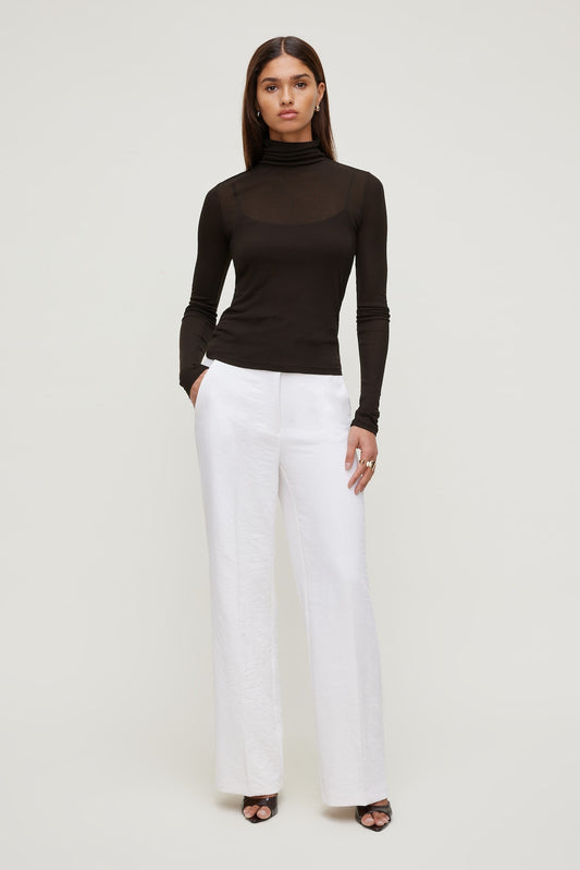 Dynamite Yasmin Airflow Straight Leg Pants White