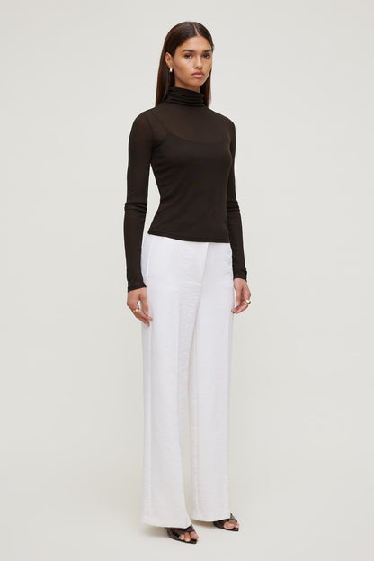 Dynamite Yasmin Airflow Straight Leg Pants White