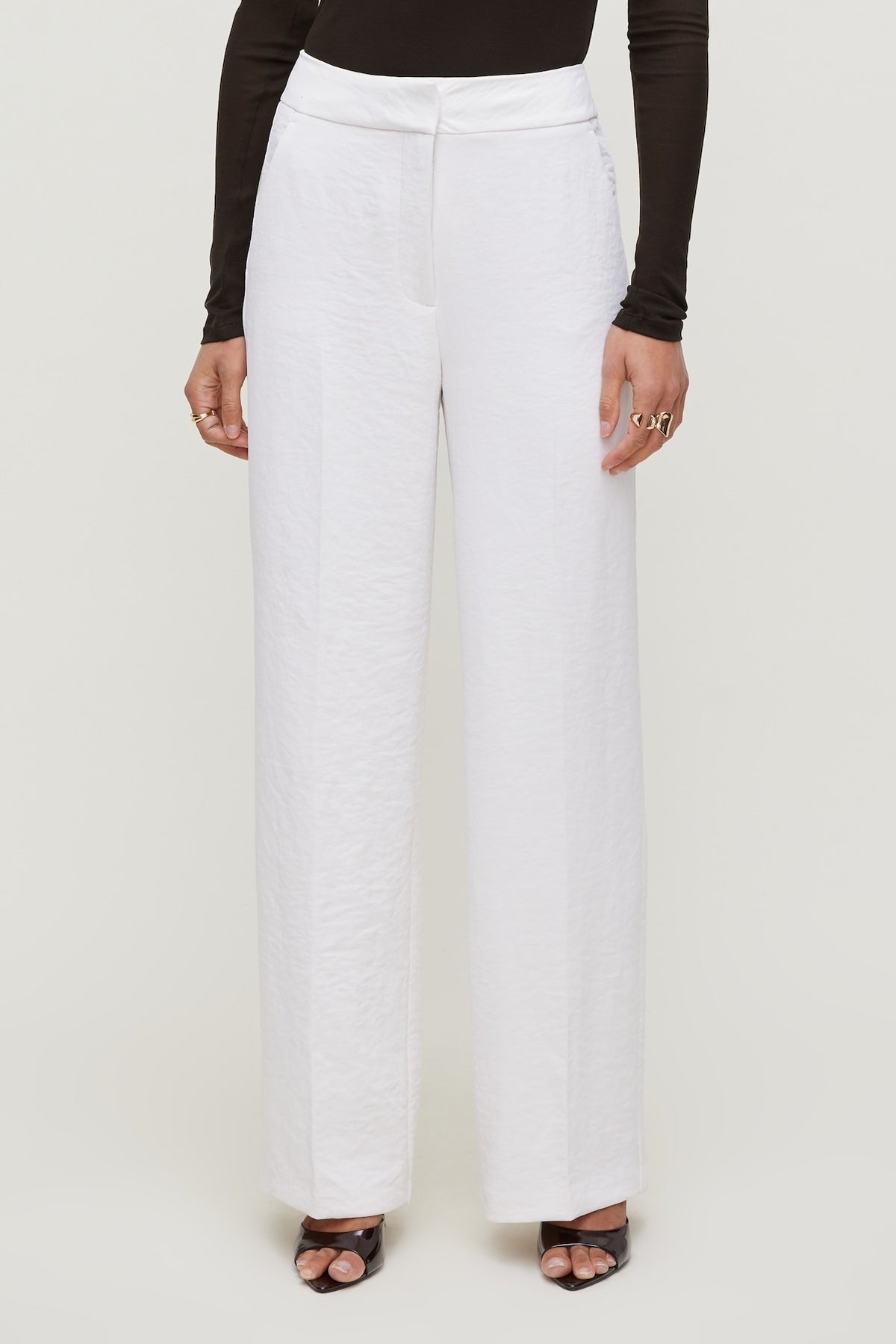 Dynamite Yasmin Airflow Straight Leg Pants White