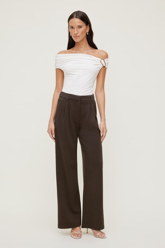 Dynamite Alex Anywear Wide Leg Pants Brown