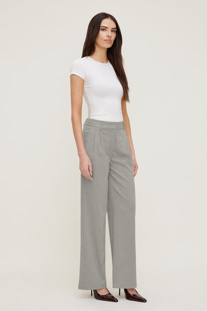 Dynamite Alex Pinstripe Wide Leg Pants Gray