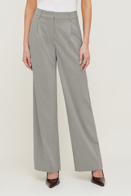 Dynamite Alex Pinstripe Wide Leg Pants Gray