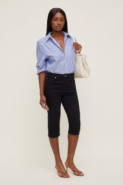 Dynamite Stretch High Rise Slim Capri Jeans Blue