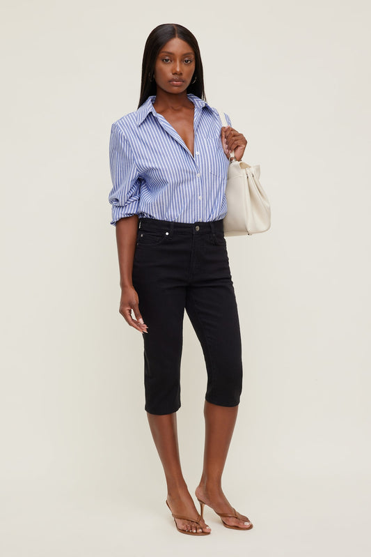 Dynamite Stretch High Rise Slim Capri Jeans Blue