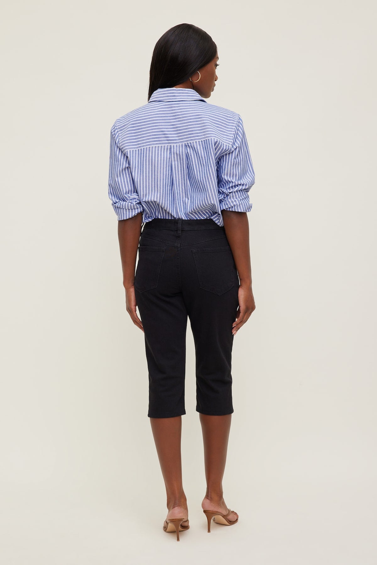 Dynamite Stretch High Rise Slim Capri Jeans Blue