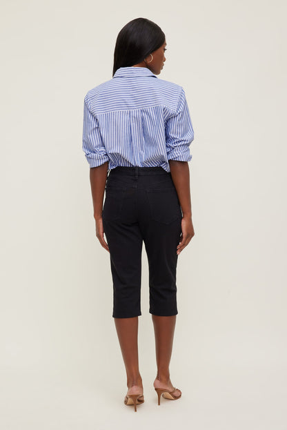 Dynamite Stretch High Rise Slim Capri Jeans Blue