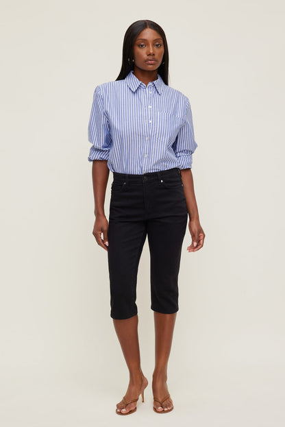 Dynamite Stretch High Rise Slim Capri Jeans Blue