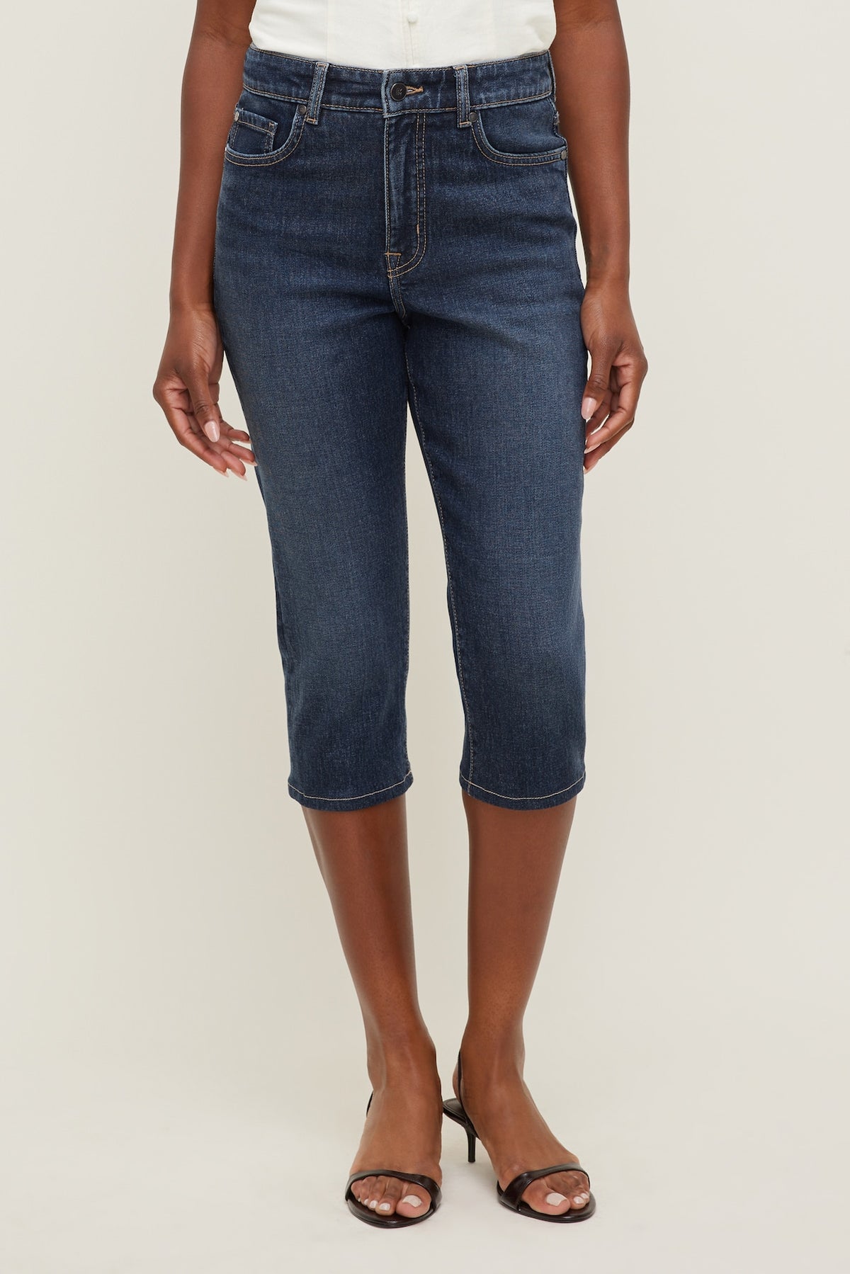 Dynamite Stretch High Rise Slim Capri Jeans Blue